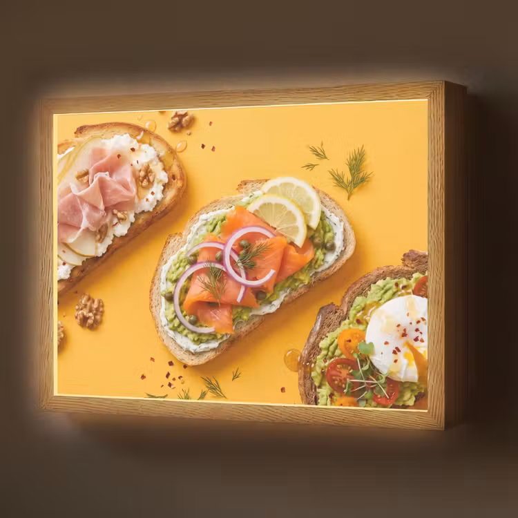 Lightbox - Wandlamp - Eten - Brood - Ontbijt - Modern - Kleurrijk — 1
