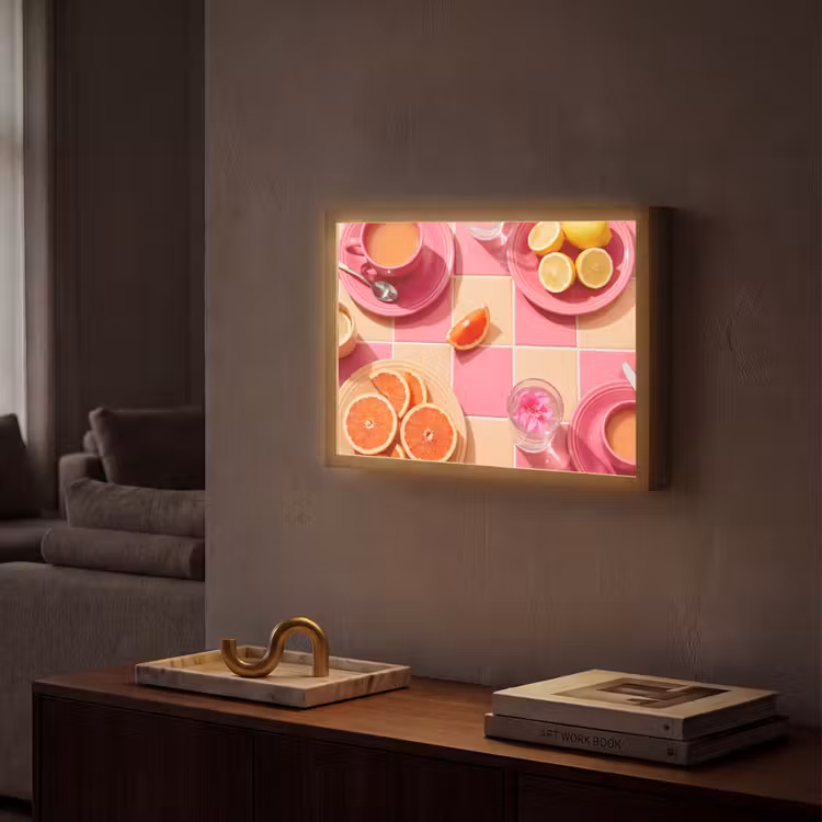 Lightbox - Wandlamp - Eten - Citrusvruchten - Stillevens - Roze - Oranje — 2