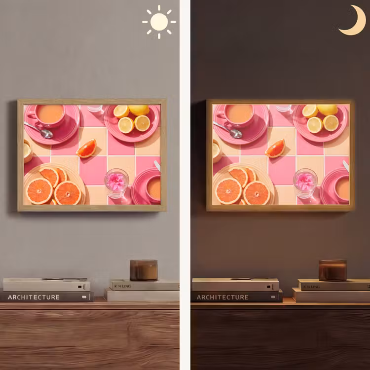 Lightbox - Wandlamp - Eten - Citrusvruchten - Stillevens - Roze - Oranje — 6