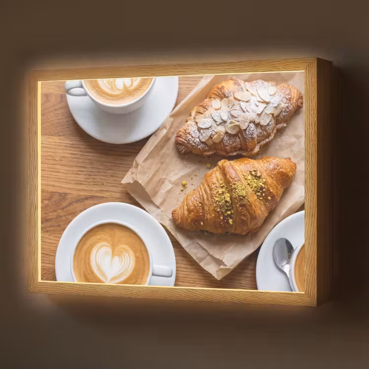 Lightbox - Wandlamp - Eten - Croissant - Koffie - Ontbijt - Modern — 1