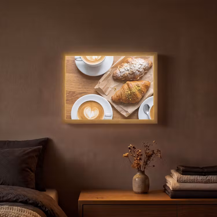 Lightbox - Wandlamp - Eten - Croissant - Koffie - Ontbijt - Modern — 3
