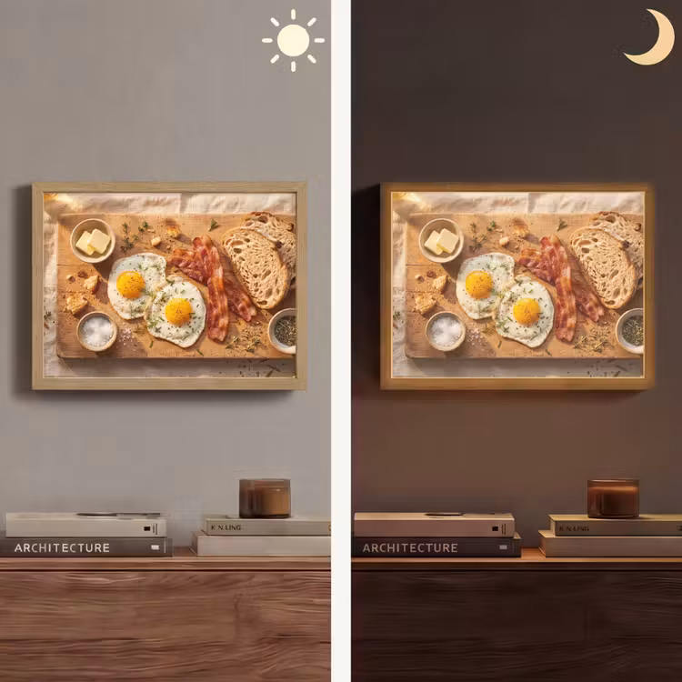 Lightbox - Wandlamp - Eten - Ontbijt - Hout - Rustiek - Geel — 6