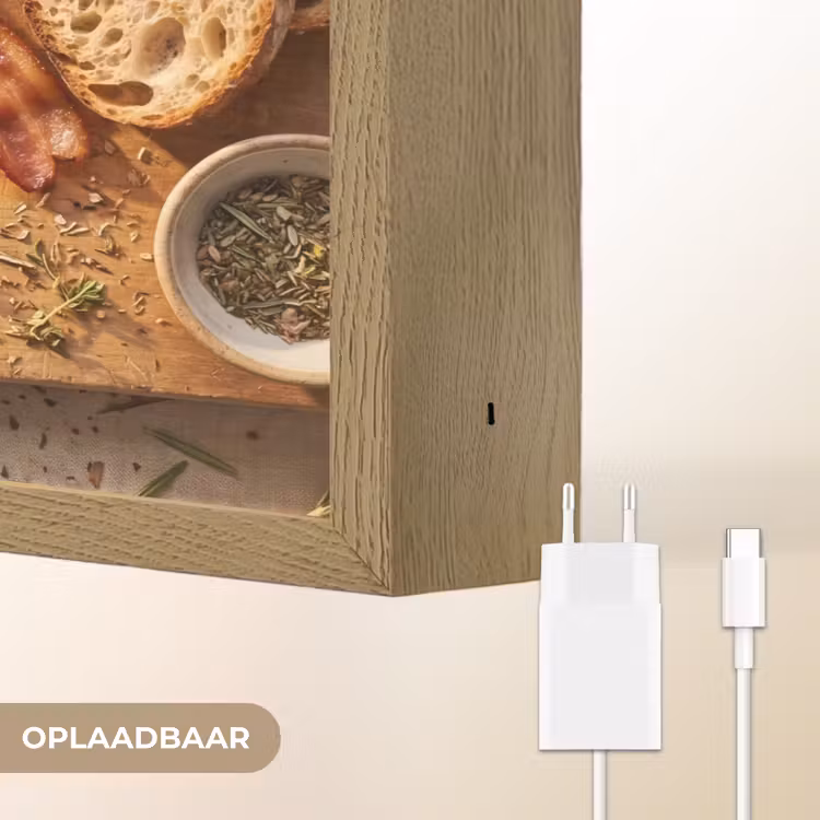 Lightbox - Wandlamp - Eten - Ontbijt - Hout - Rustiek - Geel — 7