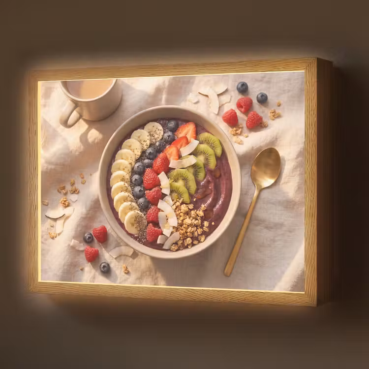 Lightbox - Wandlamp - Eten - Ontbijtkom - Fruit - Gezond - Kleurrijk — 1