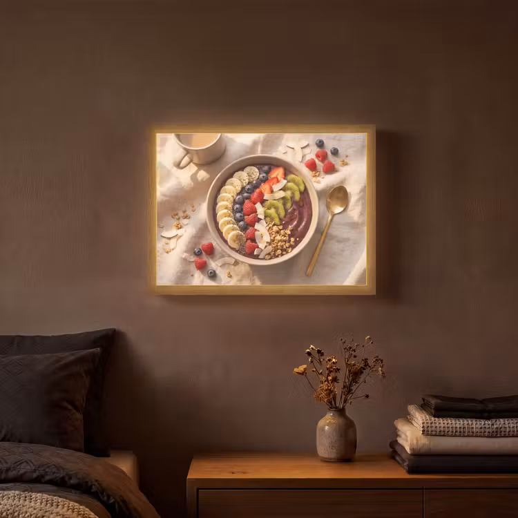 Lightbox - Wandlamp - Eten - Ontbijtkom - Fruit - Gezond - Kleurrijk — 3