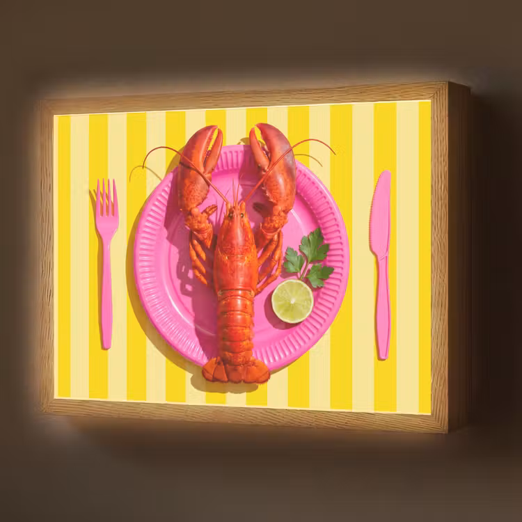 Lightbox - Wandlamp - Eten - Roze - Geel - Modern - Culinaire — 1