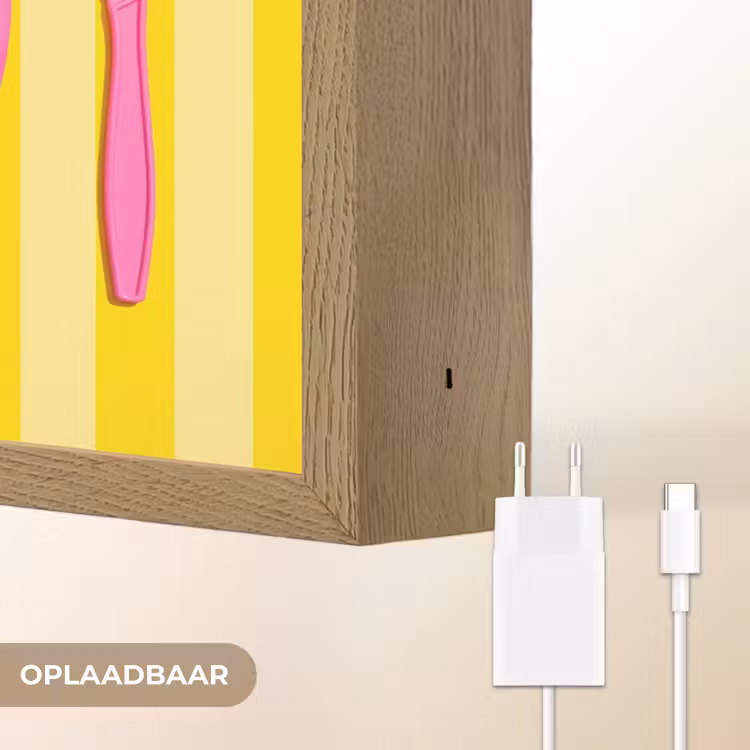 Lightbox - Wandlamp - Eten - Roze - Geel - Modern - Culinaire — 7