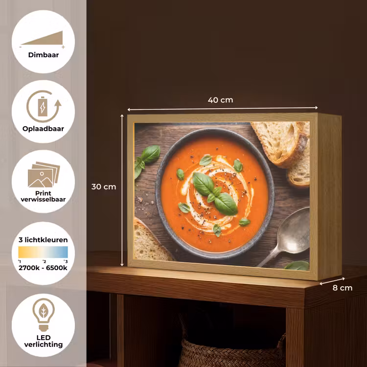 Lightbox - Wandlamp - Eten - Soep - Basilicum - Rustiek - Rood — 10