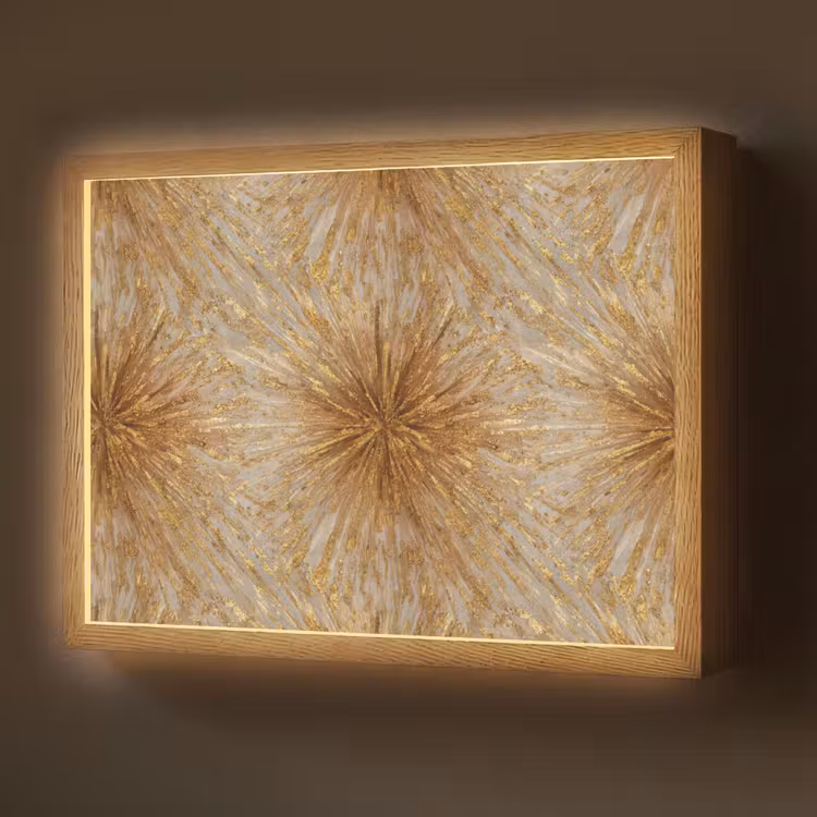Lightbox - Wandlamp - Explosie - Abstract - Goud - Wit — 1