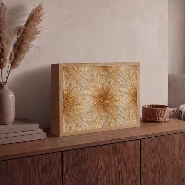 Lightbox - Wandlamp - Explosie - Abstract - Goud - Wit — 4