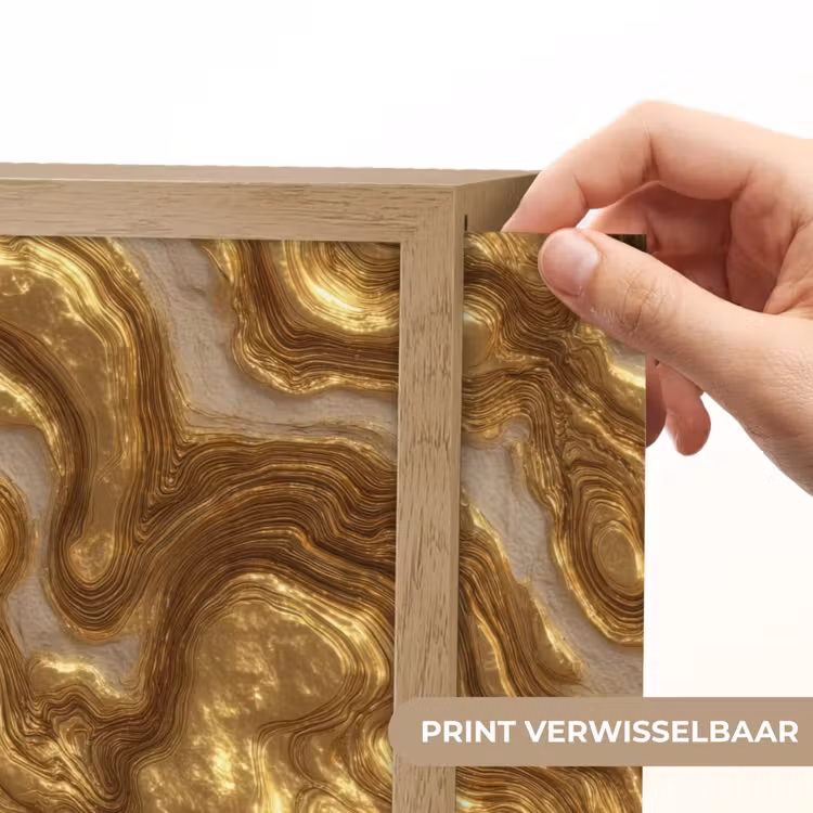 Lightbox - Wandlamp - Golven - Organisch - Goud - Crème — 5