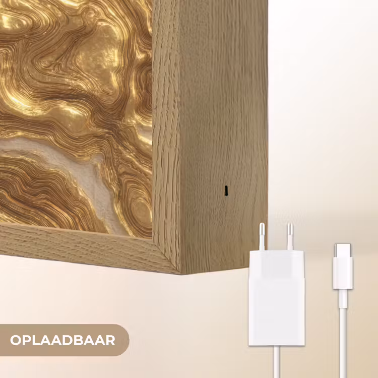Lightbox - Wandlamp - Golven - Organisch - Goud - Crème — 7