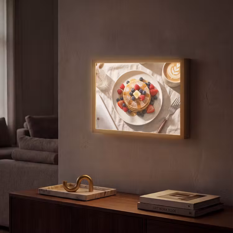 Lightbox - Wandlamp - Pannenkoeken - Bessen - Ontbijt - Modern - Beige — 2
