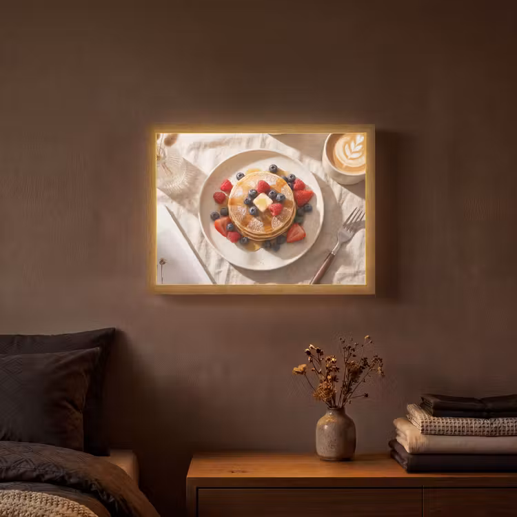 Lightbox - Wandlamp - Pannenkoeken - Bessen - Ontbijt - Modern - Beige — 3
