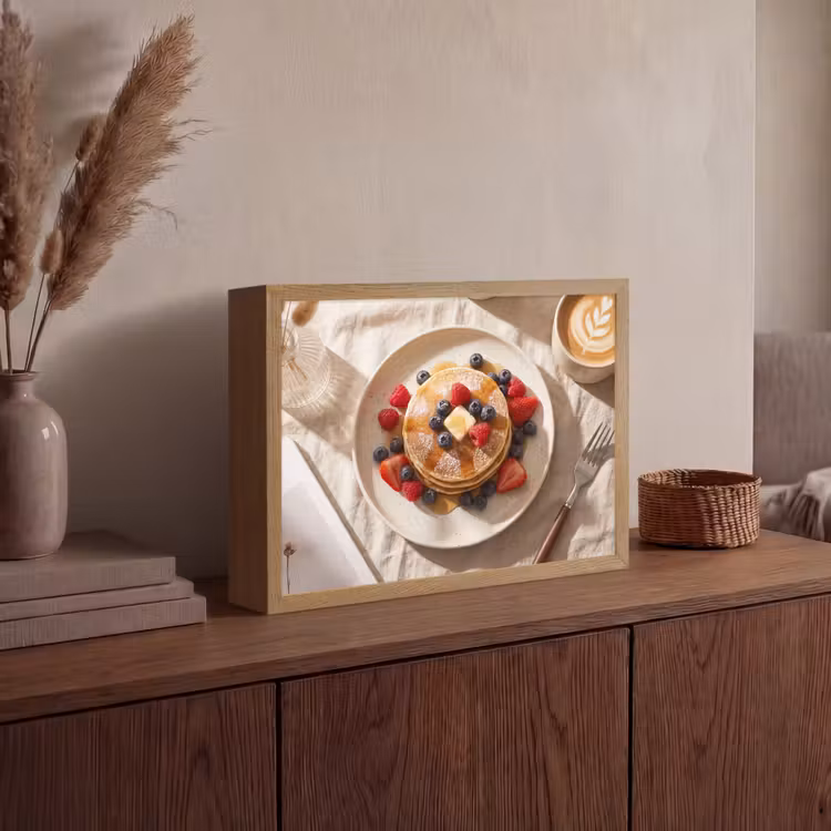 Lightbox - Wandlamp - Pannenkoeken - Bessen - Ontbijt - Modern - Beige — 4