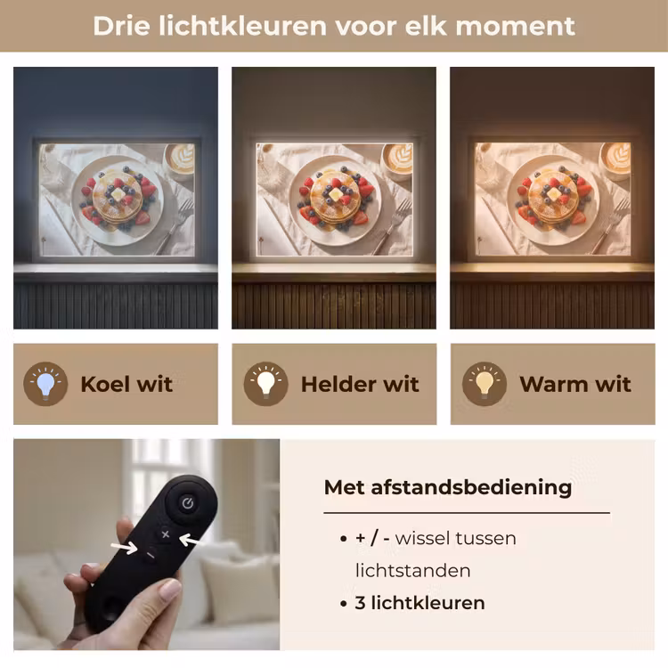 Lightbox - Wandlamp - Pannenkoeken - Bessen - Ontbijt - Modern - Beige — 8