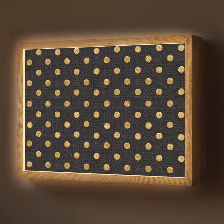 Lightbox - Wandlamp - Polka Dot - Stippen - Goud - Zwart — 1