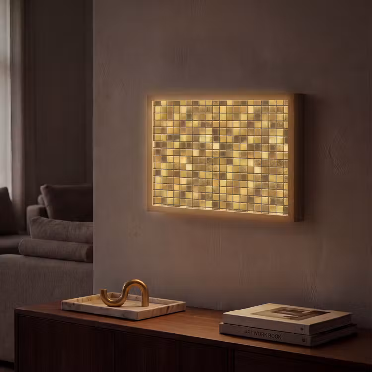 Lightbox - Wandlamp - Tegels - Mozaïek - Luxe - Warm Goud — 2