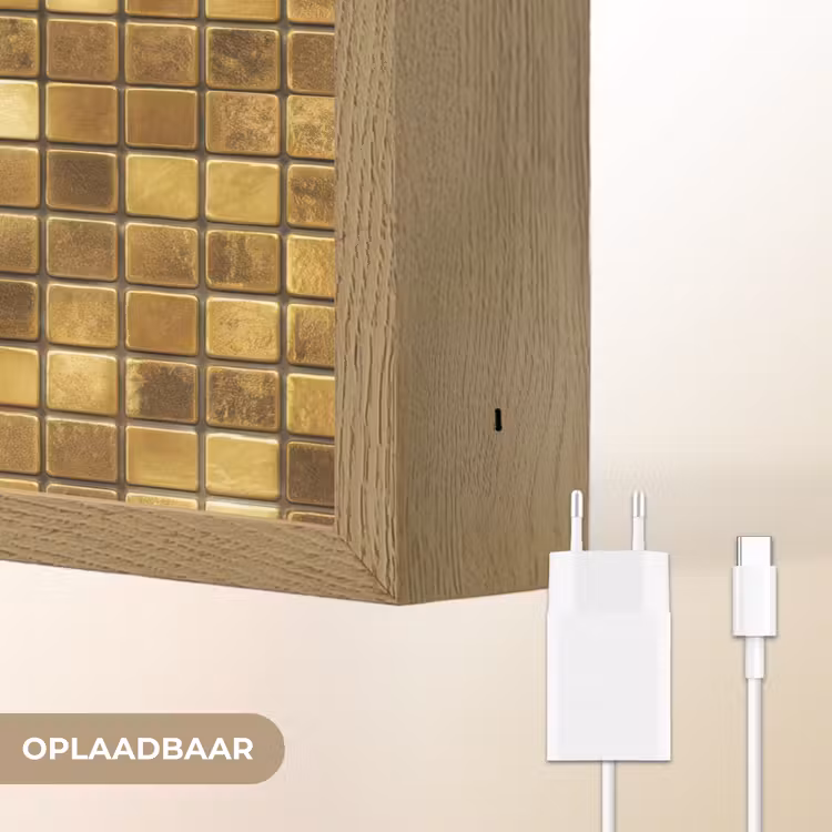 Lightbox - Wandlamp - Tegels - Mozaïek - Luxe - Warm Goud — 7
