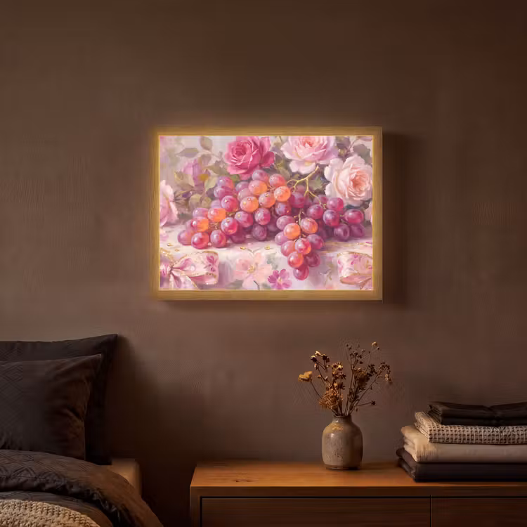 Lightbox - Wandlamp - Eten - Bloemen - Stilleven - Roze - Goud — 3