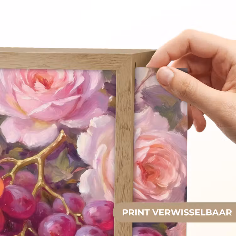 Lightbox - Wandlamp - Eten - Bloemen - Stilleven - Roze - Goud — 5