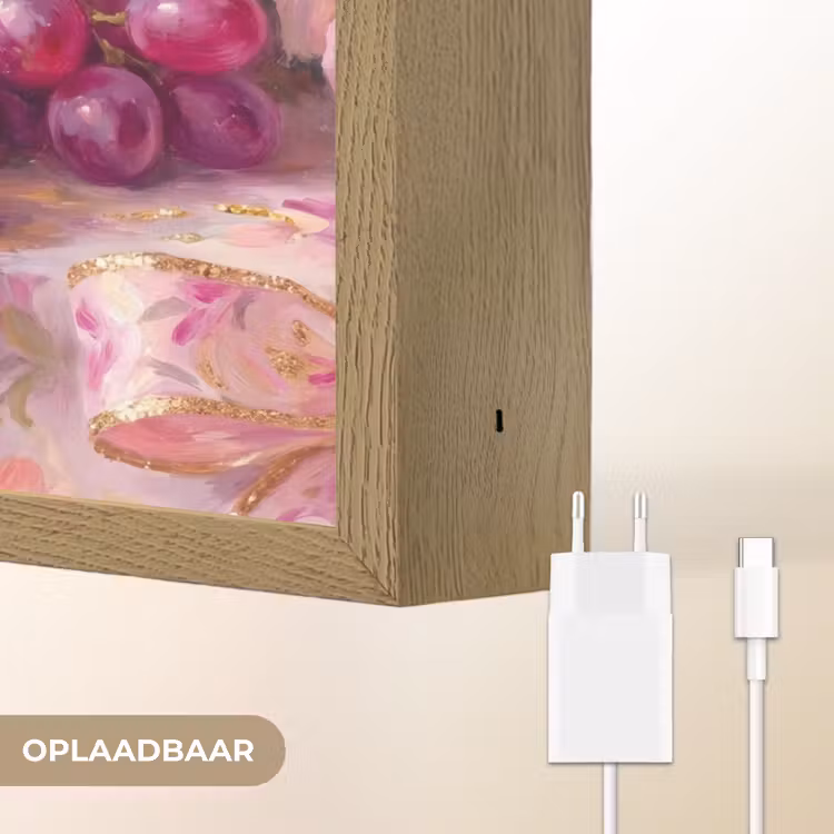 Lightbox - Wandlamp - Eten - Bloemen - Stilleven - Roze - Goud — 7