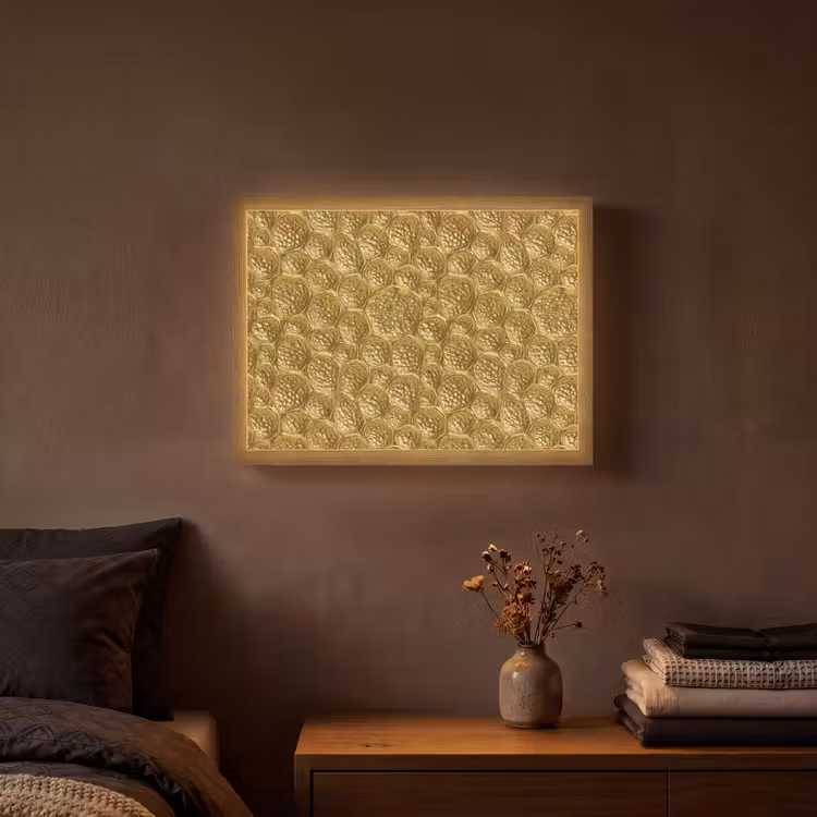Lightbox - Wandlamp - Gehamerd - Mozaïek - Antiek - Goud — 3