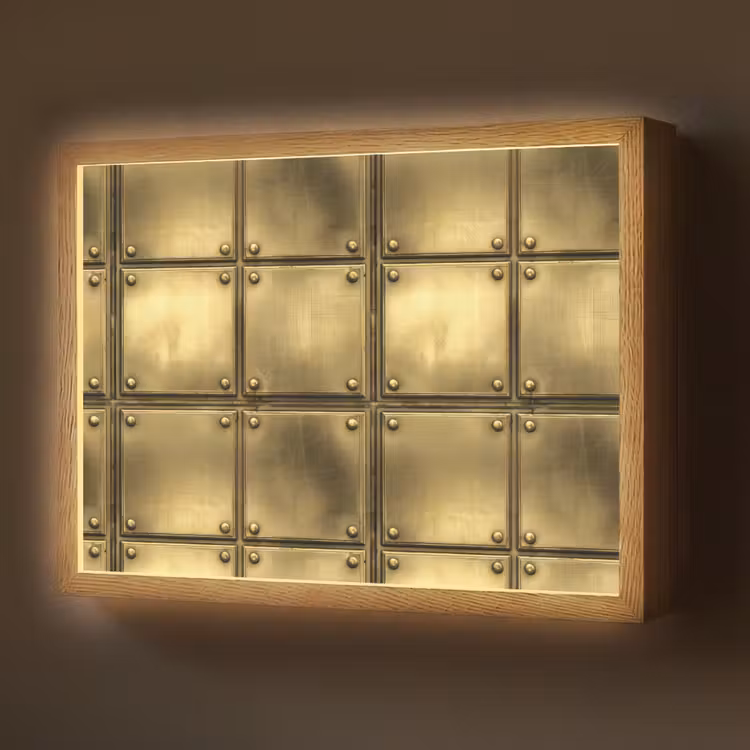 Lightbox - Wandlamp - Platen - Industrieel - Stoer - Goud — 1