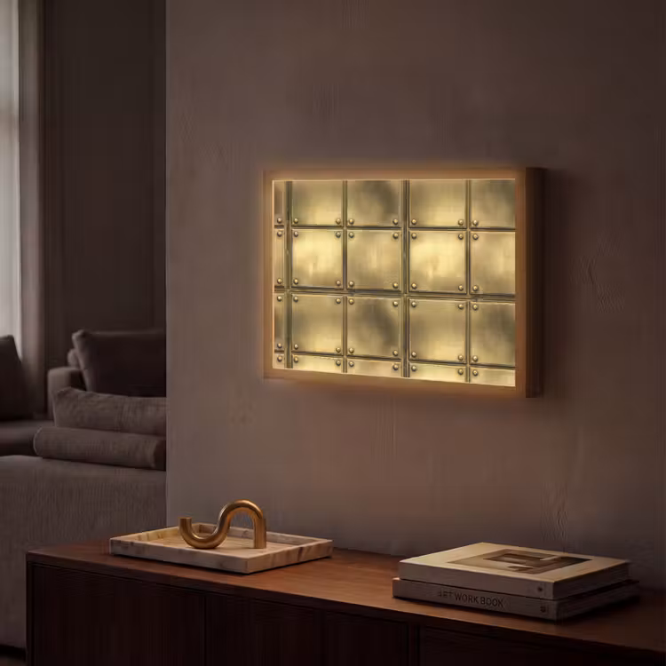 Lightbox - Wandlamp - Platen - Industrieel - Stoer - Goud — 2