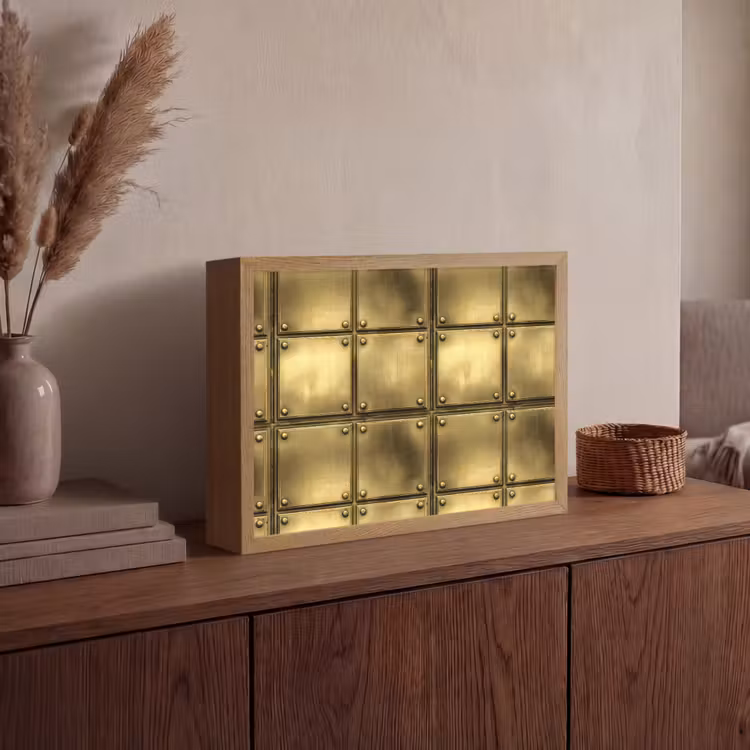 Lightbox - Wandlamp - Platen - Industrieel - Stoer - Goud — 4