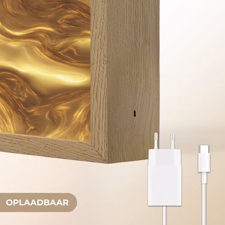 Lightbox - Wandlamp - Textuur - Vloeibaar - Organisch - Goud — 7