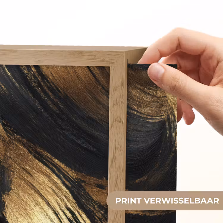Lightbox - Wandlamp - Verfstreken - Abstract - Goud - Zwart — 5