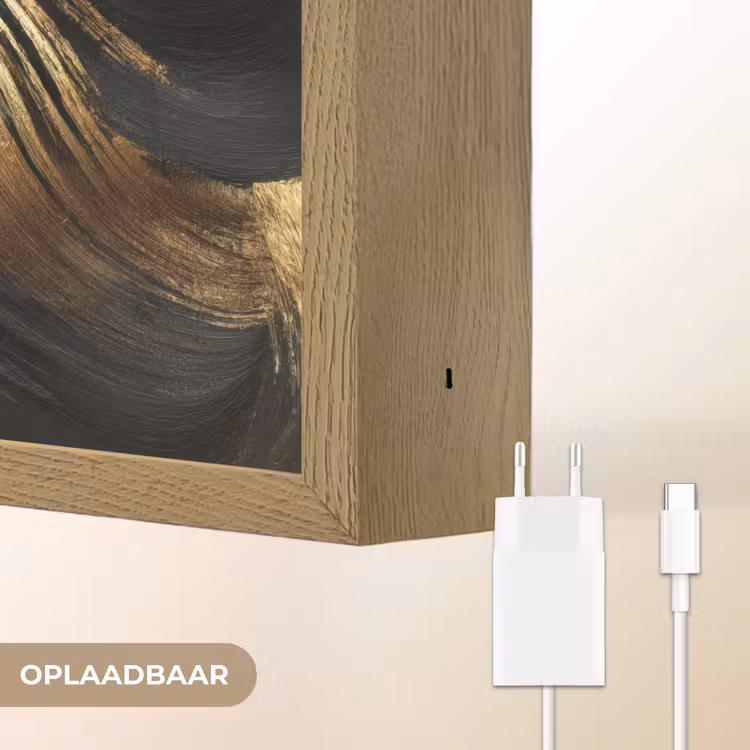 Lightbox - Wandlamp - Verfstreken - Abstract - Goud - Zwart — 7