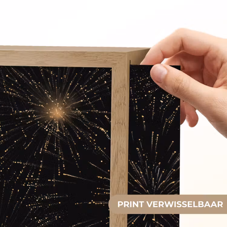 Lightbox - Wandlamp - Vuurwerk - Patroon - Feestelijk - Goud - Zwart — 5