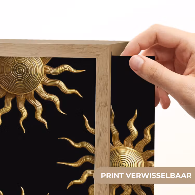 Lightbox - Wandlamp - Zon - Patroon - Luxe - Goud - Zwart — 5