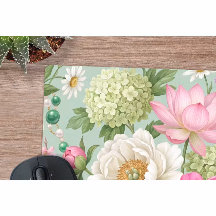Muismat - Bloemen - Patroon - Botanisch - Groen — 4