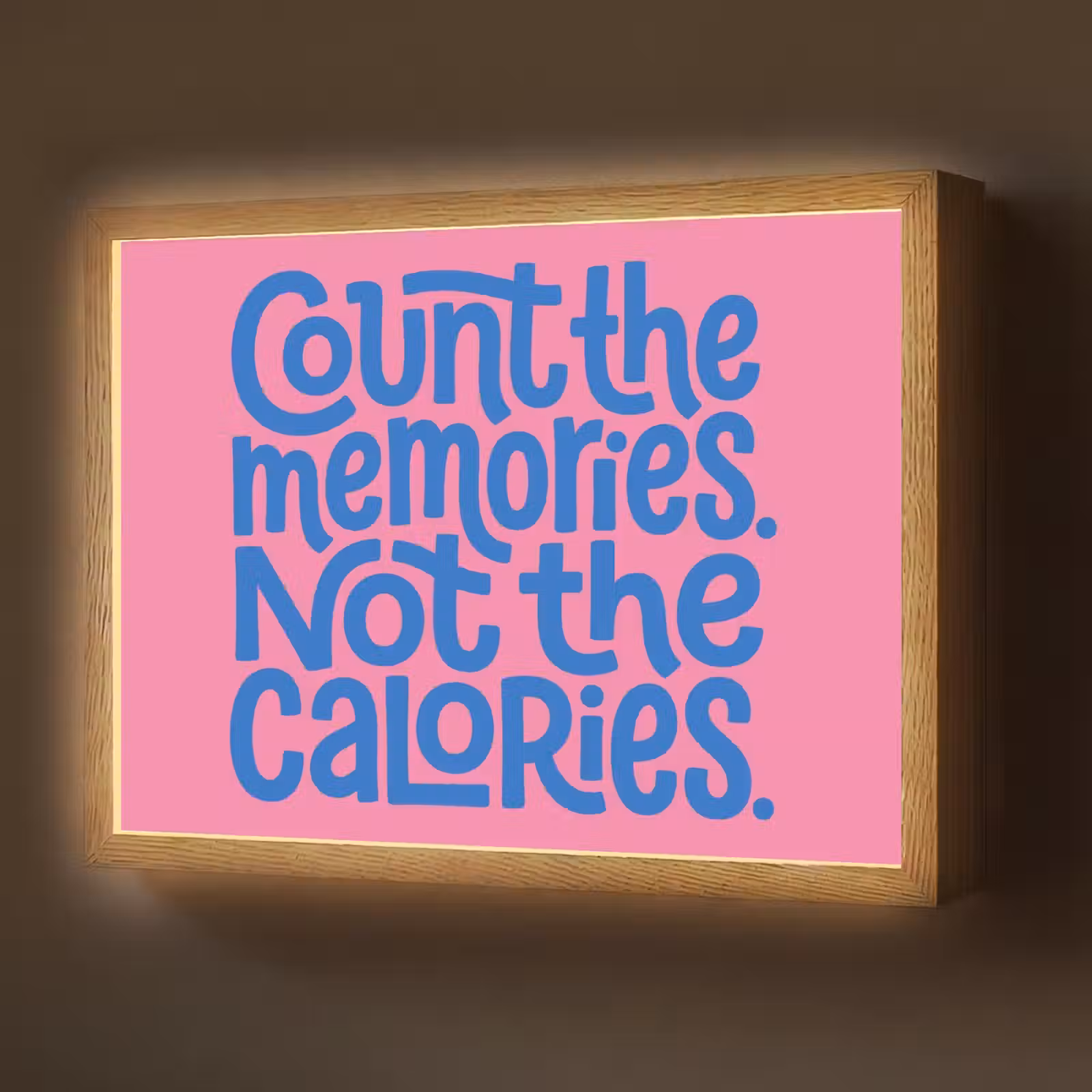 Lightbox - Wandlamp - Memories - Roze - Blauw - Quote — 1