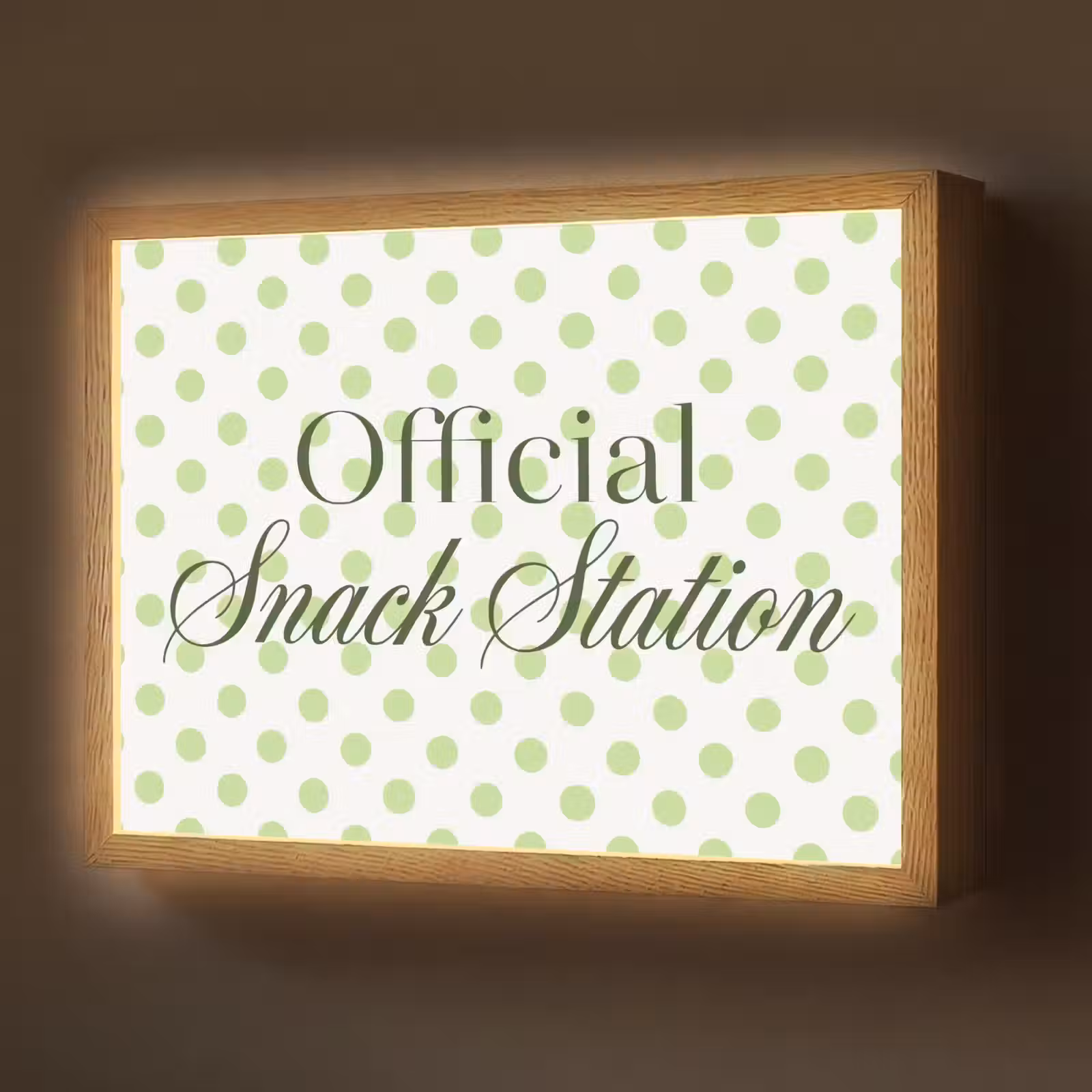 Lightbox - Wandlamp - Snack Station - Groen - Stippen — 1