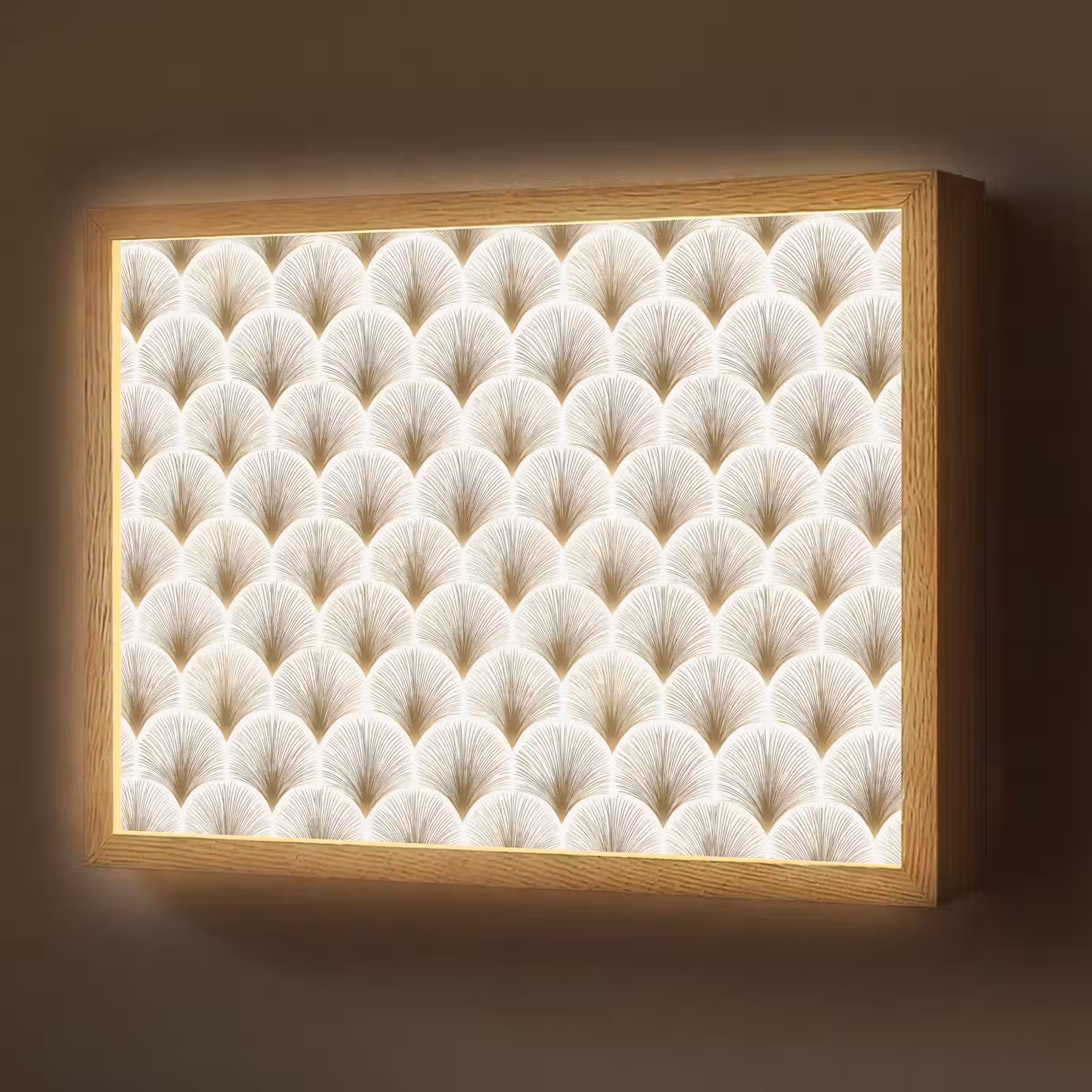 Lightbox - Wandlamp - Waaiers - Art Deco - Elegant - Goud - Wit — 1