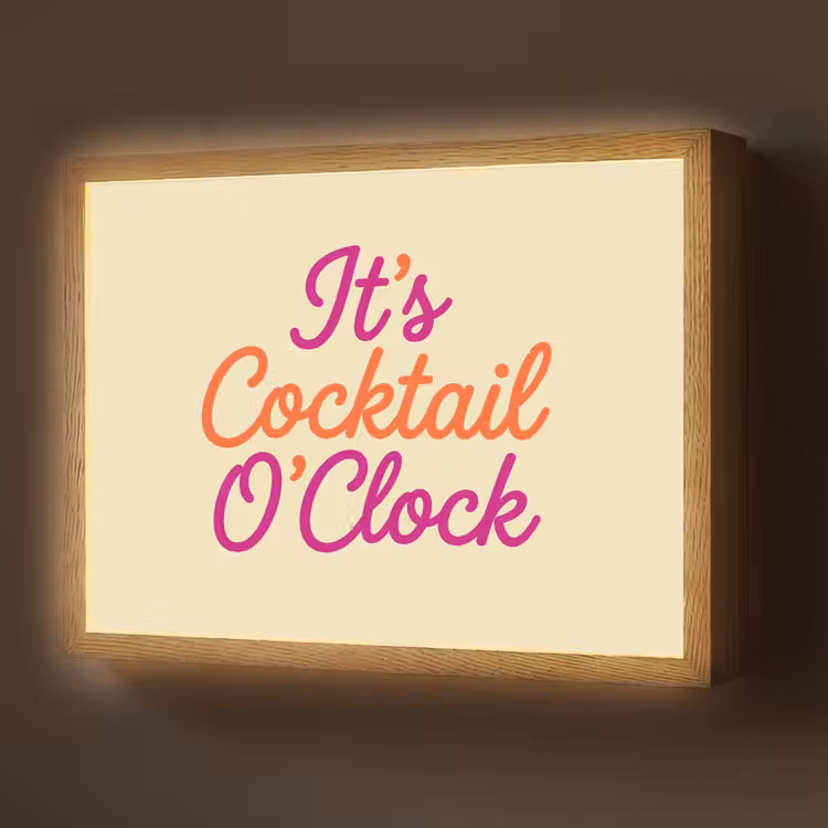 Lightbox - Wandlamp - Cocktail O'Clock - Geel - Retro — 1
