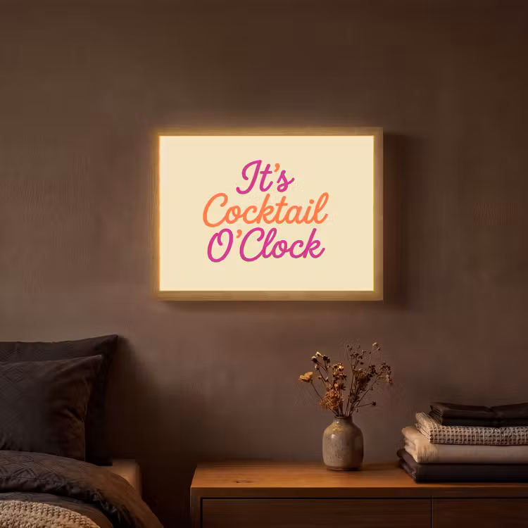 Lightbox - Wandlamp - Cocktail O'Clock - Geel - Retro — 3