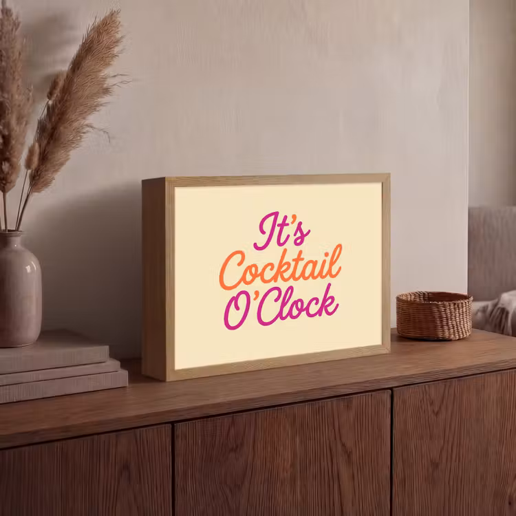 Lightbox - Wandlamp - Cocktail O'Clock - Geel - Retro — 4