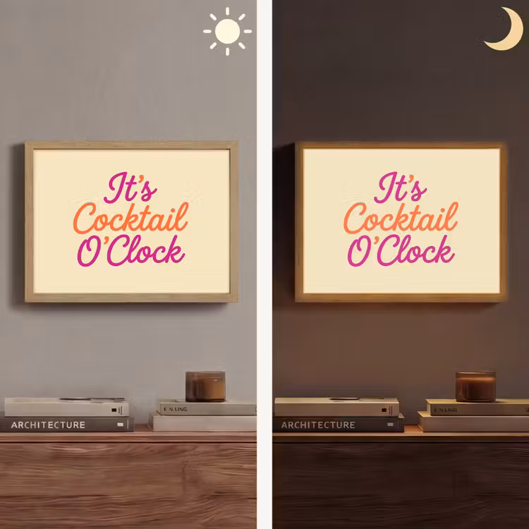 Lightbox - Wandlamp - Cocktail O'Clock - Geel - Retro — 6