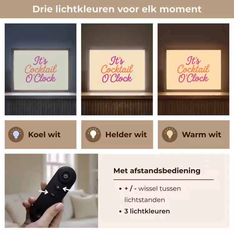 Lightbox - Wandlamp - Cocktail O'Clock - Geel - Retro — 8