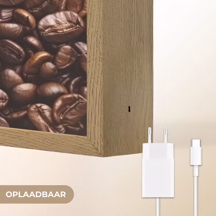 Lightbox - Wandlamp - Coffee First - Koffiebonen - Roze — 7