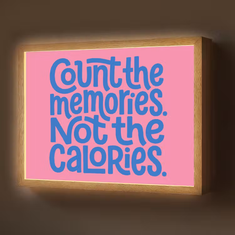 Lightbox - Wandlamp - Memories - Roze - Blauw - Quote — 1