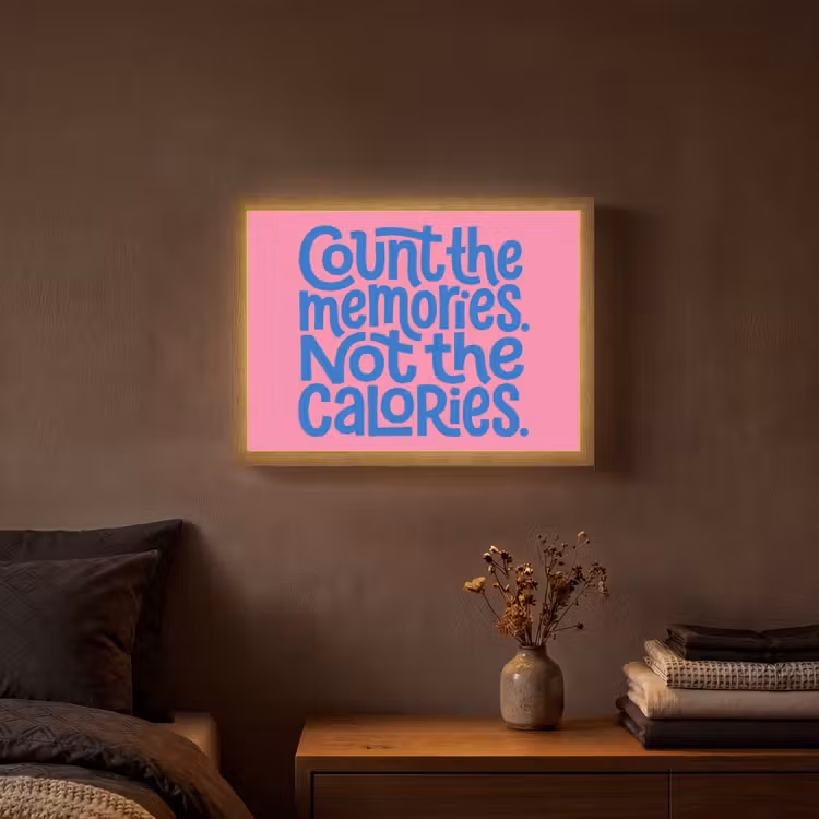 Lightbox - Wandlamp - Memories - Roze - Blauw - Quote — 3