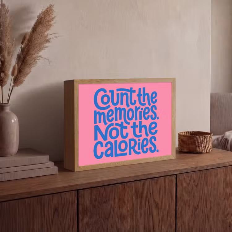 Lightbox - Wandlamp - Memories - Roze - Blauw - Quote — 4