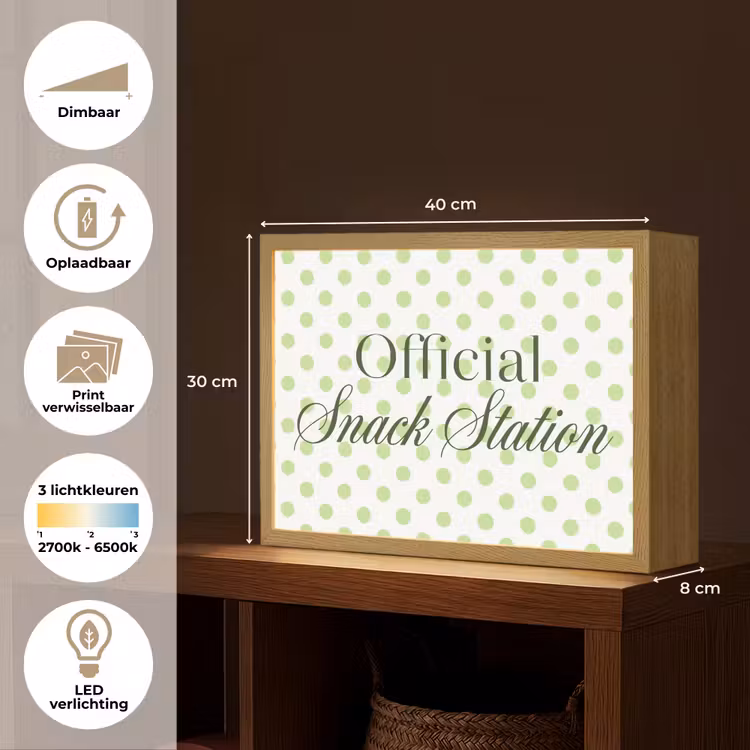 Lightbox - Wandlamp - Snack Station - Groen - Stippen — 10