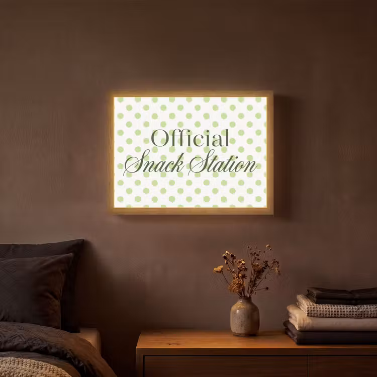 Lightbox - Wandlamp - Snack Station - Groen - Stippen — 3